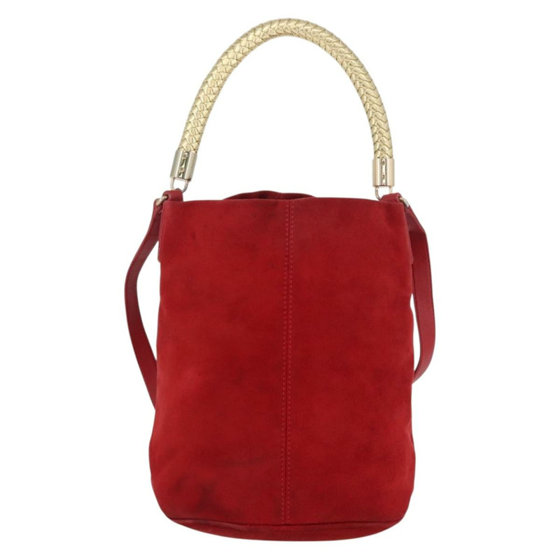 【日本直送】FENDI 手提包 麂皮 兩用 紅色 金色 正品 171482V-1