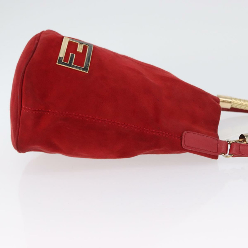 【日本直送】FENDI 手提包 麂皮 兩用 紅色 金色 正品 171482V-2