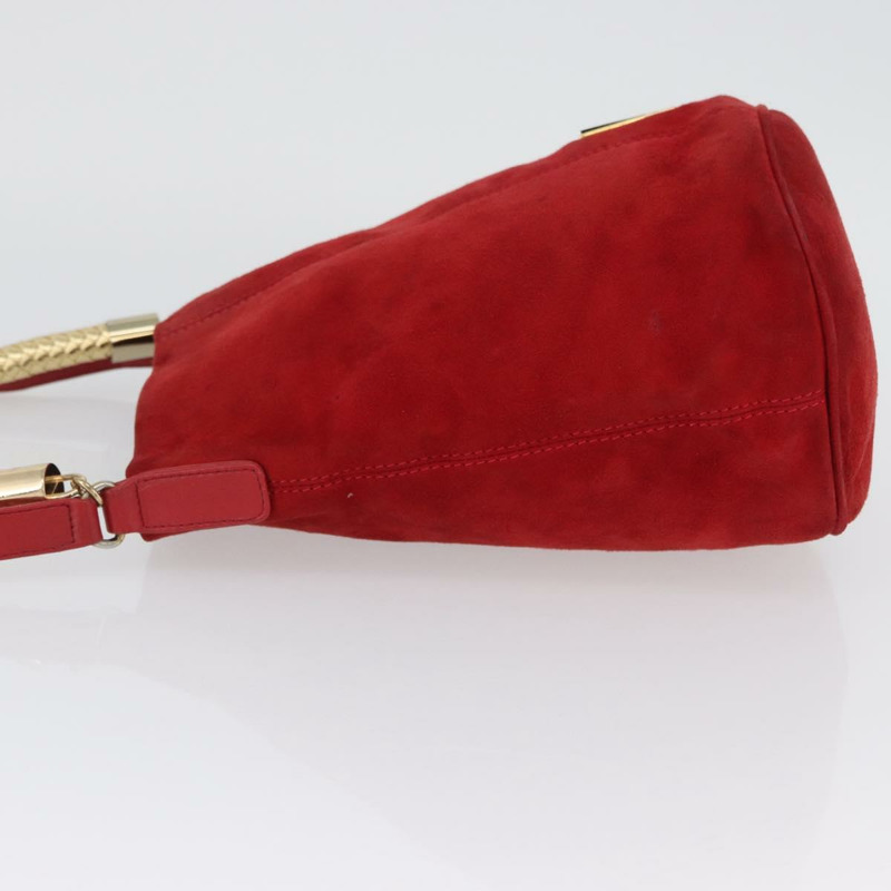 【日本直送】FENDI 手提包 麂皮 兩用 紅色 金色 正品 171482V-3