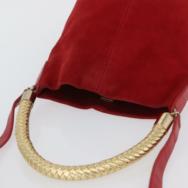 【日本直送】FENDI 手提包 麂皮 兩用 紅色 金色 正品 171482V-5