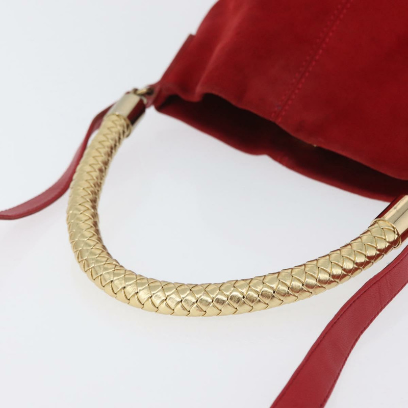 【日本直送】FENDI 手提包 麂皮 兩用 紅色 金色 正品 171482V-6