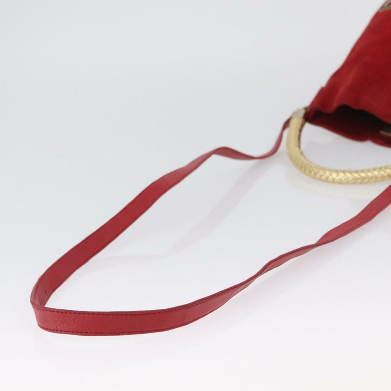 【日本直送】FENDI 手提包 麂皮 兩用 紅色 金色 正品 171482V-7