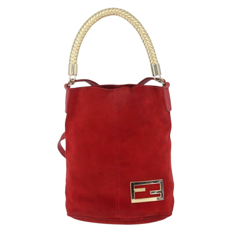 【日本直送】FENDI 手提包 麂皮 兩用 紅色 金色 正品 171482V-12