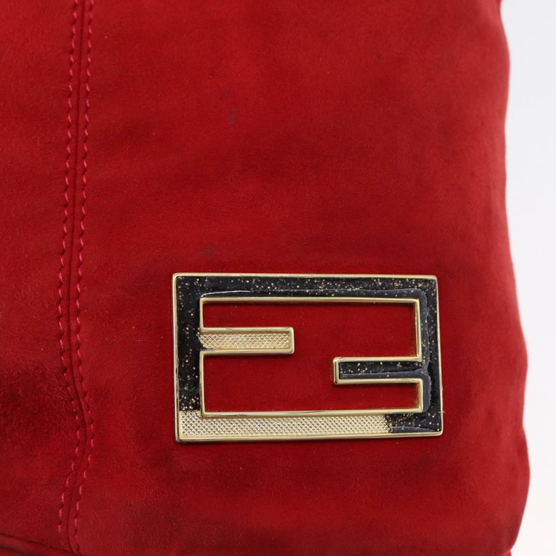 【日本直送】FENDI 手提包 麂皮 兩用 紅色 金色 正品 171482V-17