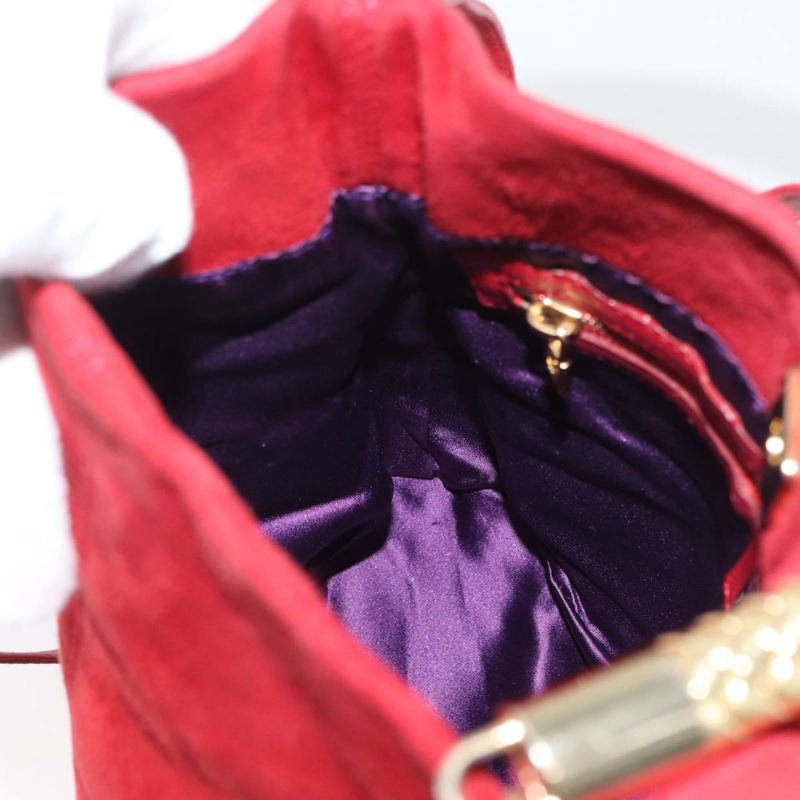 【日本直送】FENDI 手提包 麂皮 兩用 紅色 金色 正品 171482V-20