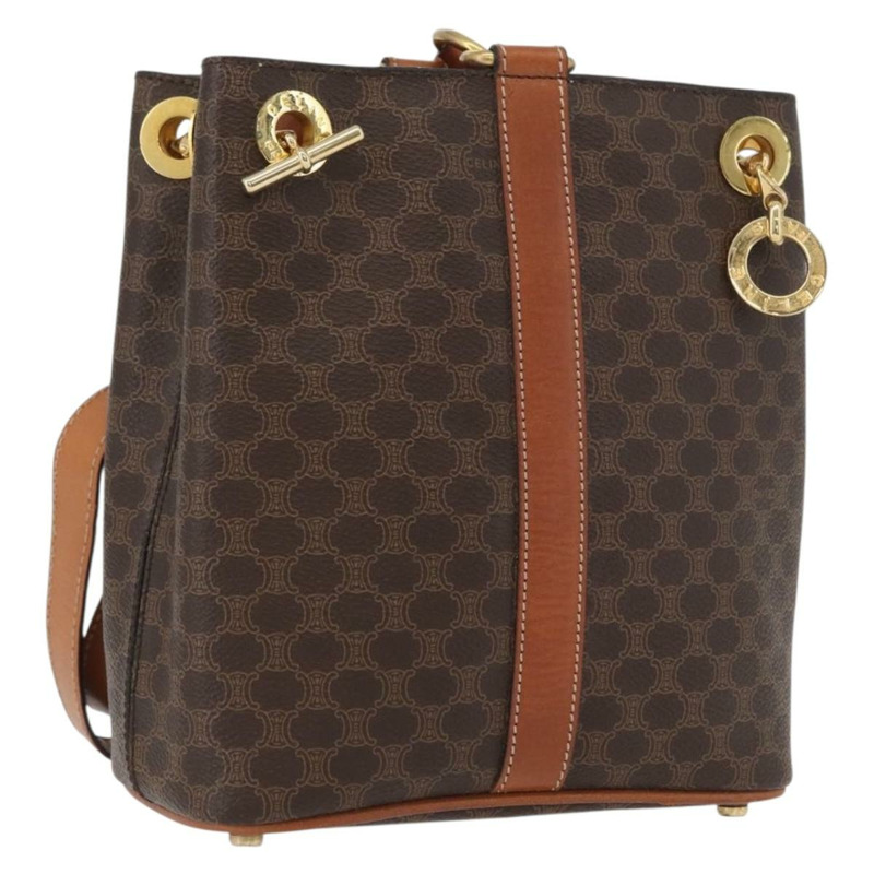 【日本直送】CELINE Macadam帆布肩背包 PVC皮革 棕色 金色 正品 LNZ020A-0