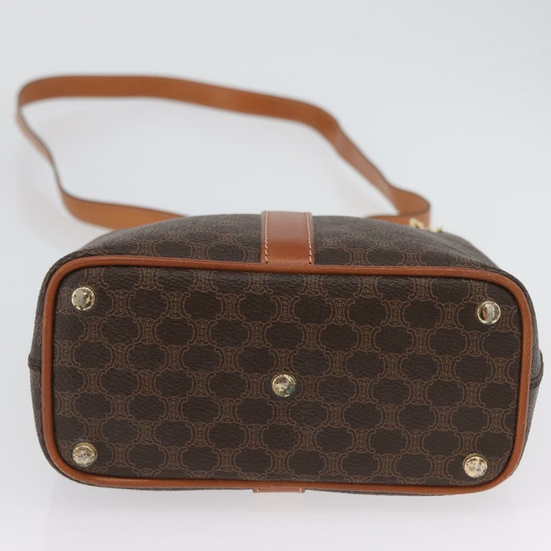 【日本直送】CELINE Macadam帆布肩背包 PVC皮革 棕色 金色 正品 LNZ020A-4