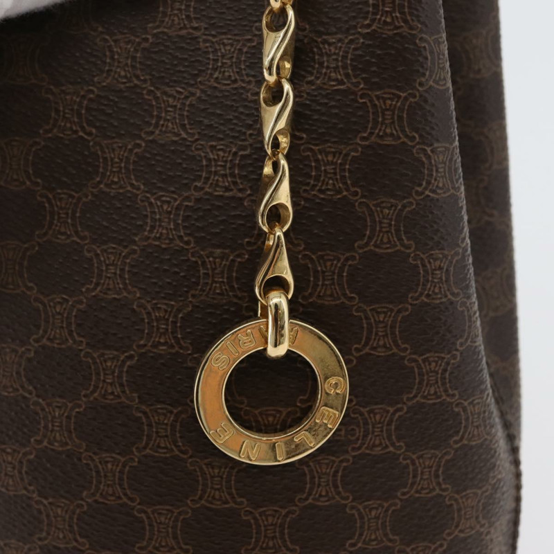 【日本直送】CELINE Macadam帆布肩背包 PVC皮革 棕色 金色 正品 LNZ020A-9