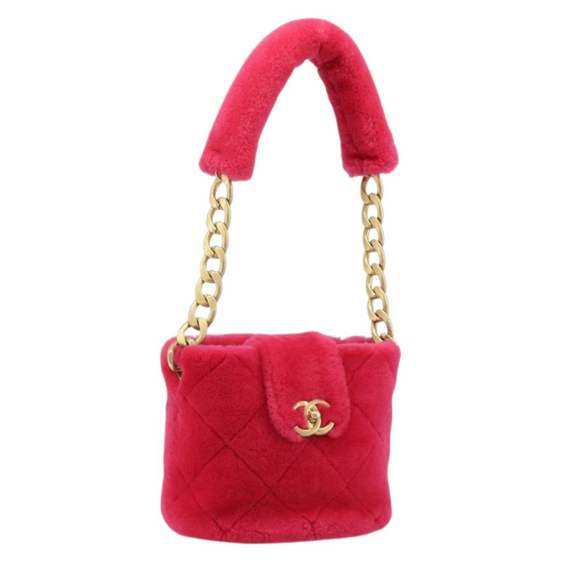 【日本直送】香奈兒 (CHANEL) 絎縫鏈條肩背包，粉紅色金色雙C標誌，貨號 LNZ158SM-0