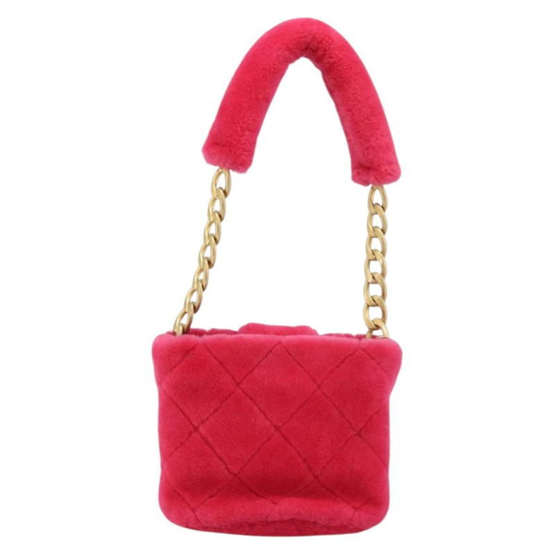 【日本直送】香奈兒 (CHANEL) 絎縫鏈條肩背包，粉紅色金色雙C標誌，貨號 LNZ158SM-1