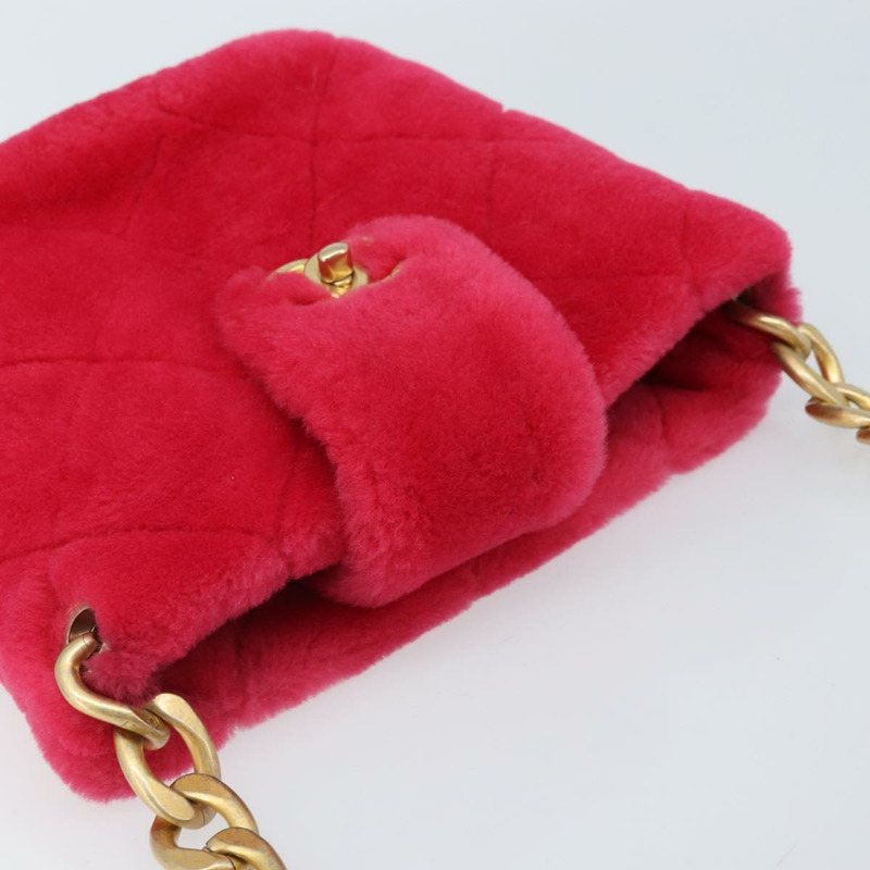 【日本直送】香奈兒 (CHANEL) 絎縫鏈條肩背包，粉紅色金色雙C標誌，貨號 LNZ158SM-5