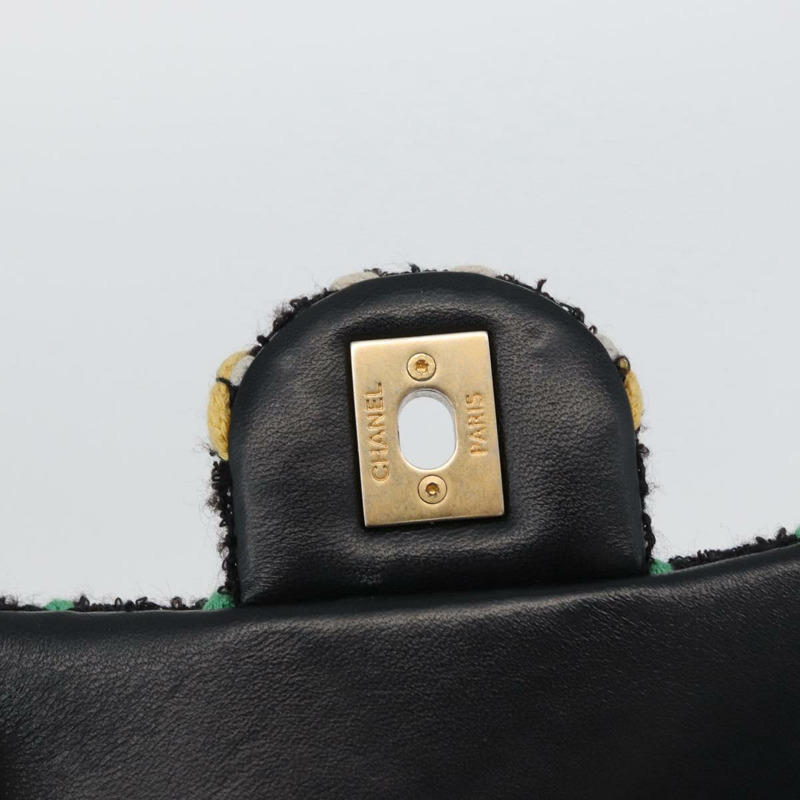 【日本直送】香奈兒迷你絎縫20鏈條肩背包，黑色斜紋軟呢，金色雙C標誌，正品編號171505SAM-21