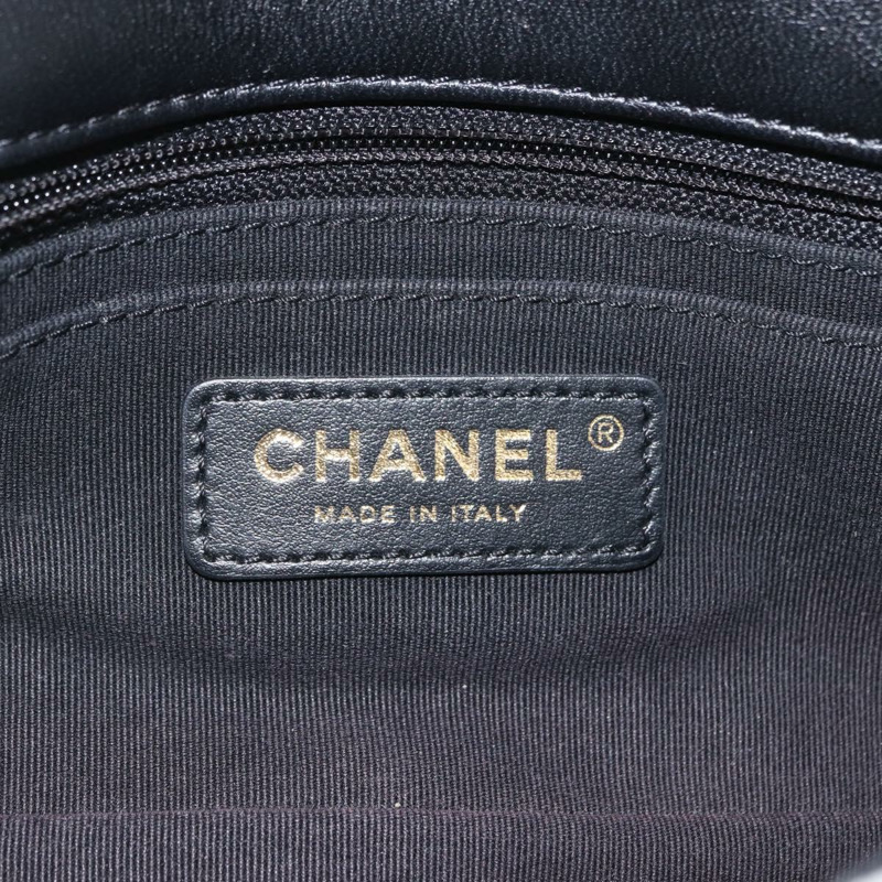 【日本直送】香奈兒迷你絎縫20鏈條肩背包，黑色斜紋軟呢，金色雙C標誌，正品編號171505SAM-22