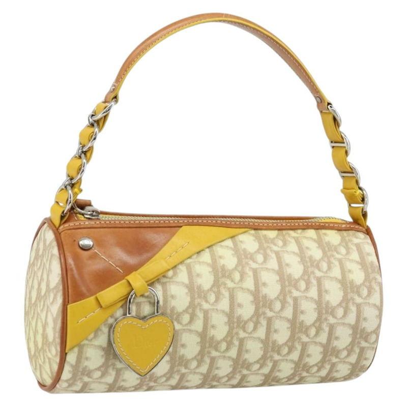 【日本直送】Christian Dior Trotter帆布浪漫手袋 PVC米色銀色 正品 171447V-0