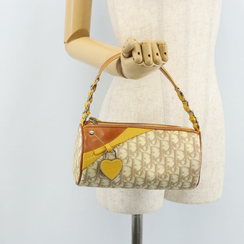 【日本直送】Christian Dior Trotter帆布浪漫手袋 PVC米色銀色 正品 171447V-22