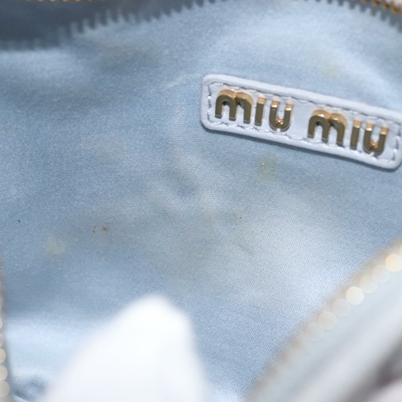 【日本直送】Miu Miu Matelasse Wonder 手提包，皮革材質，兩用，淺藍色/金色，正品，貨號 171511SAM-9