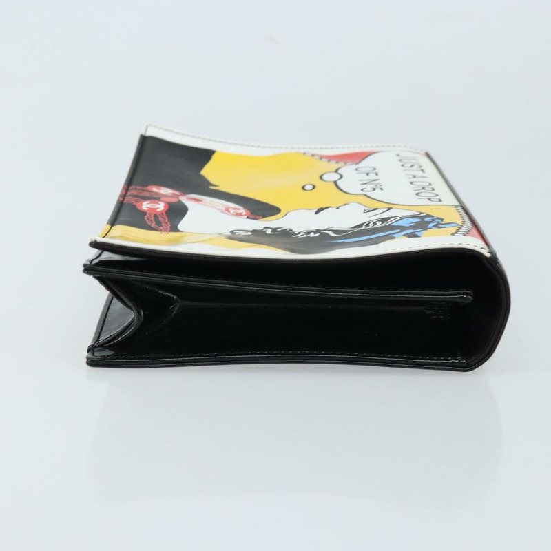 【日本直送】香奈兒 Mademoiselle 手拿包，漆皮材質，銀色多色 CC 標誌，貨號 171544V-2