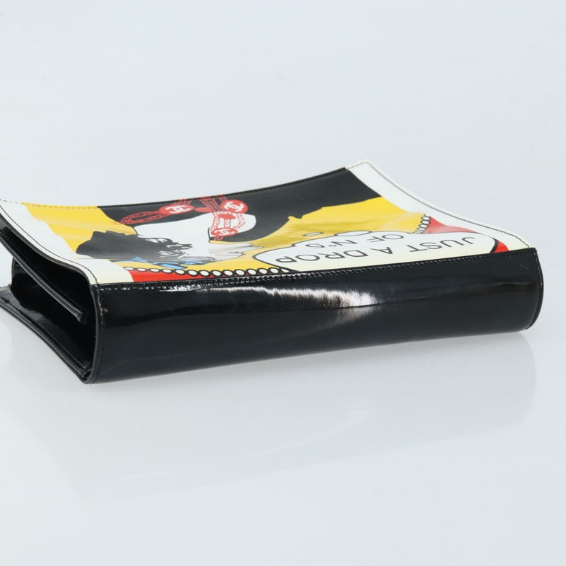 【日本直送】香奈兒 Mademoiselle 手拿包，漆皮材質，銀色多色 CC 標誌，貨號 171544V-4