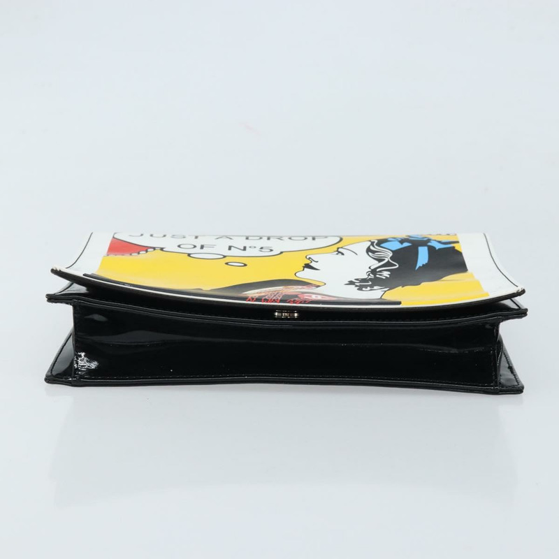 【日本直送】香奈兒 Mademoiselle 手拿包，漆皮材質，銀色多色 CC 標誌，貨號 171544V-5