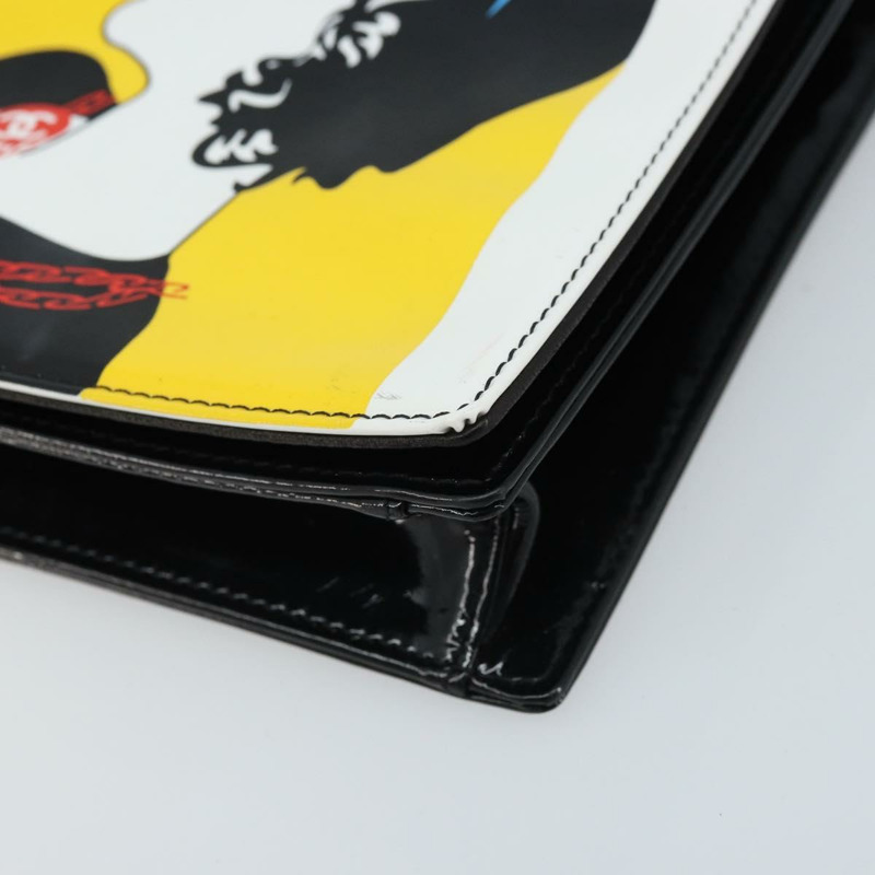 【日本直送】香奈兒 Mademoiselle 手拿包，漆皮材質，銀色多色 CC 標誌，貨號 171544V-6