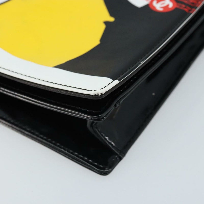 【日本直送】香奈兒 Mademoiselle 手拿包，漆皮材質，銀色多色 CC 標誌，貨號 171544V-13