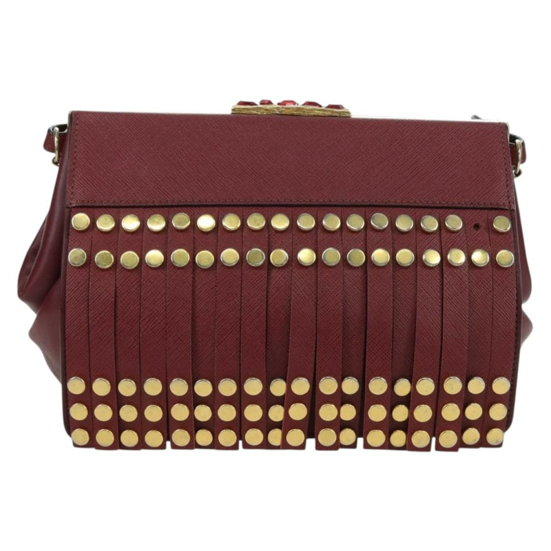 【日本直送】PRADA 單肩包 Safiano 皮革 波爾多金 Auth 173319V-1