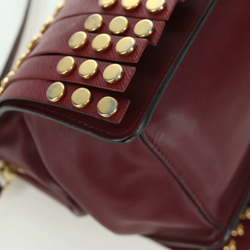 【日本直送】PRADA 單肩包 Safiano 皮革 波爾多金 Auth 173319V-8