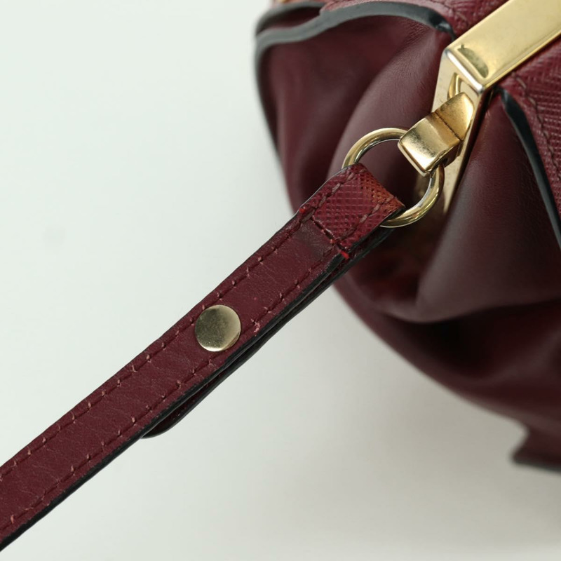 【日本直送】PRADA 單肩包 Safiano 皮革 波爾多金 Auth 173319V-9