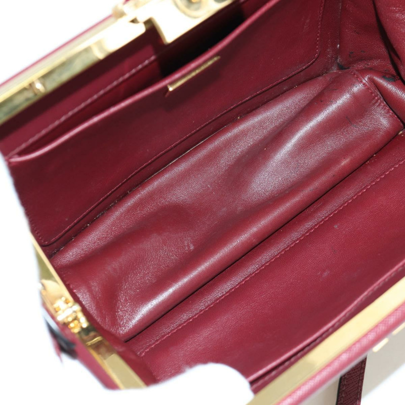 【日本直送】PRADA 單肩包 Safiano 皮革 波爾多金 Auth 173319V-10