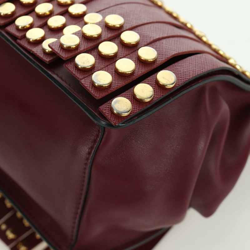 【日本直送】PRADA 單肩包 Safiano 皮革 波爾多金 Auth 173319V-14