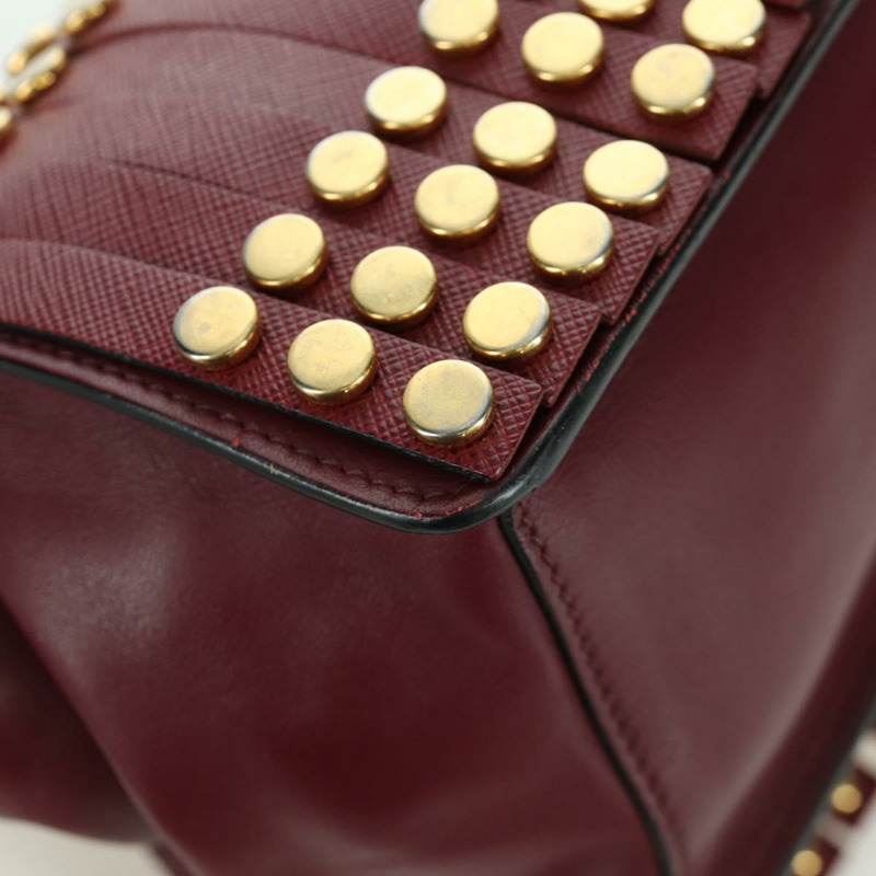 【日本直送】PRADA 單肩包 Safiano 皮革 波爾多金 Auth 173319V-15