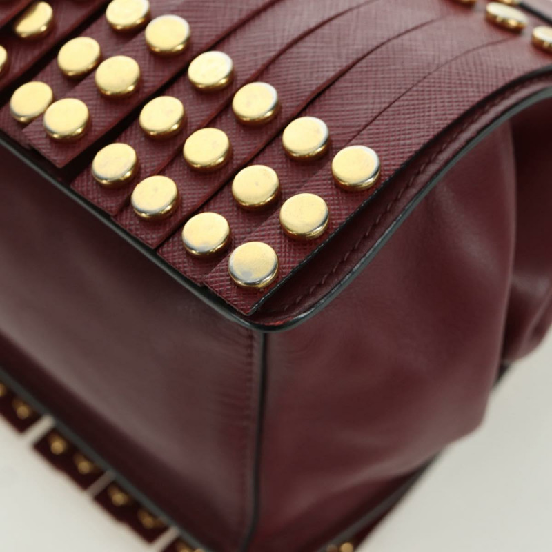 【日本直送】PRADA 單肩包 Safiano 皮革 波爾多金 Auth 173319V-16