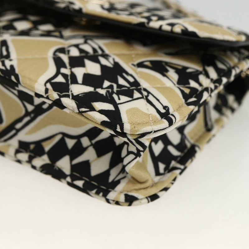 【日本直送】香奈兒 (CHANEL) 迷你絎縫 12 號肩背包，緞面米色，金色雙 C 標誌，正品 LNZ395M-13