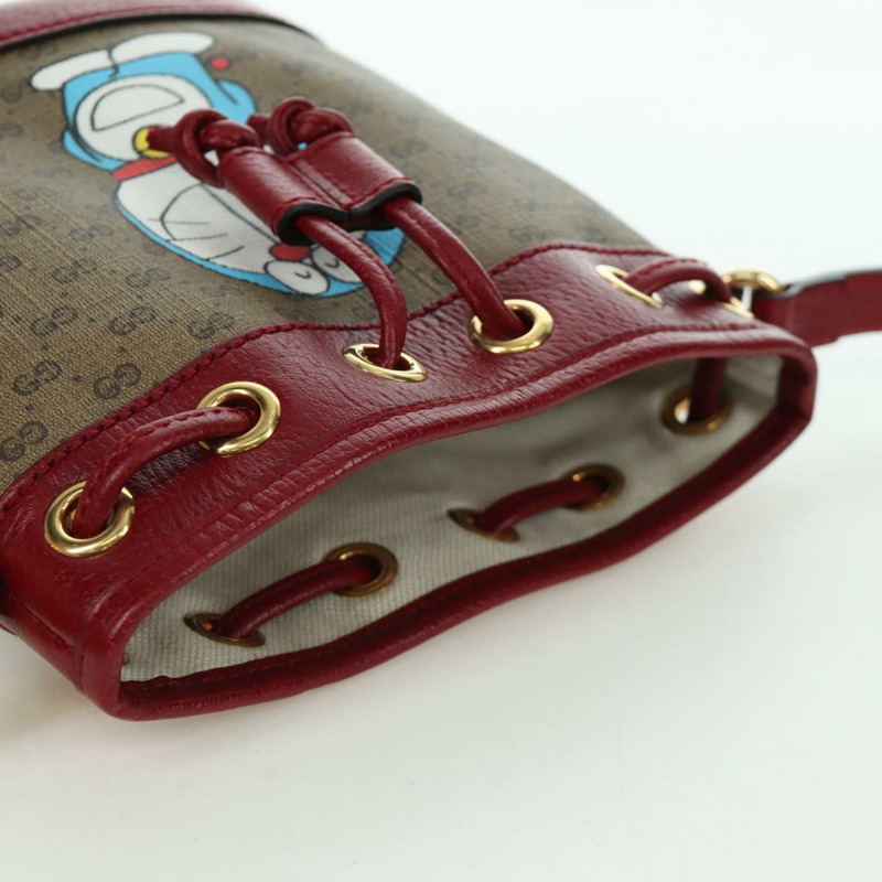 【日本直送】GUCCI GUCCI × Doraemon Micro GG Supreme Bag PVC 米色金色 647801 正品 LNZ389SM-5