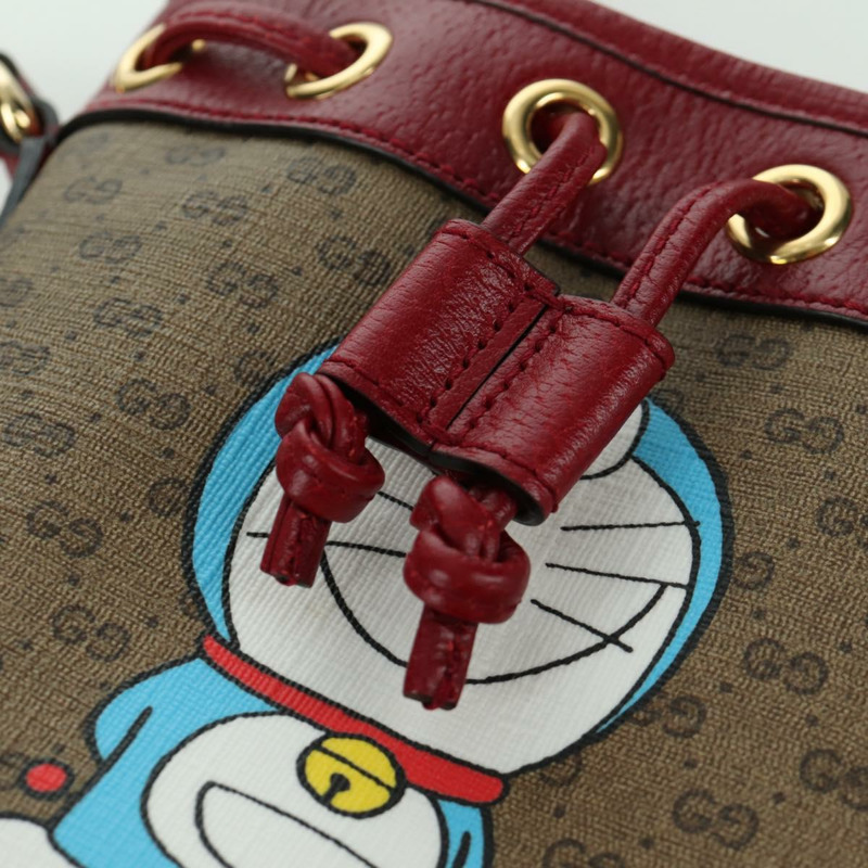 【日本直送】GUCCI GUCCI × Doraemon Micro GG Supreme Bag PVC 米色金色 647801 正品 LNZ389SM-17