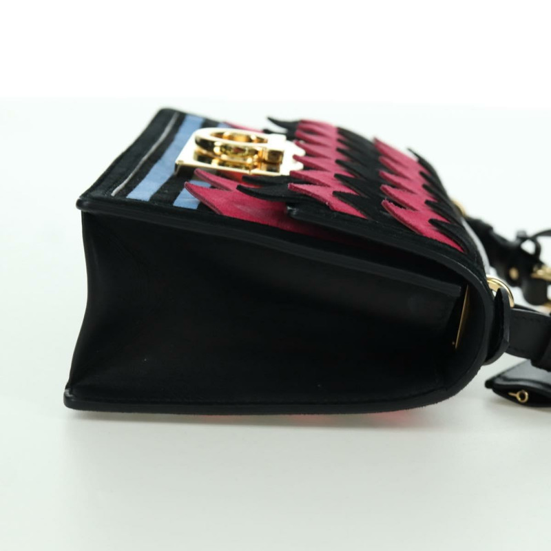 【日本直送】Salvatore Ferragamo Gancini 單肩包，麂皮材質，黑色、粉紅色、金色，正品 ARZ419M-3