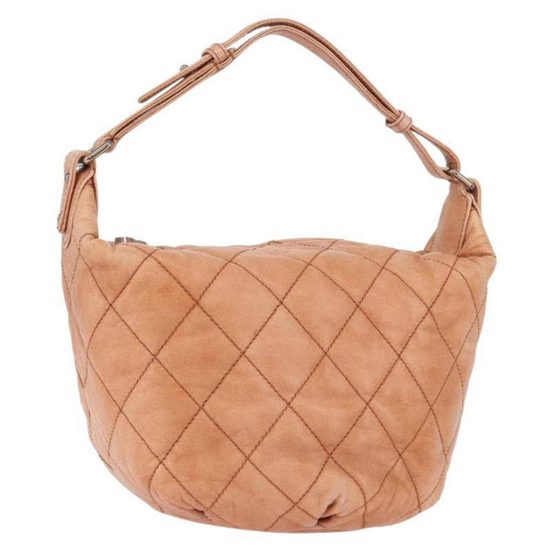 【日本直送】香奈兒 Matelasse 羊皮單肩包 橙色金色 CC 標誌 ARZ069V-0