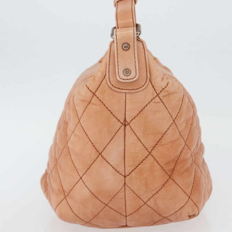 【日本直送】香奈兒 Matelasse 羊皮單肩包 橙色金色 CC 標誌 ARZ069V-2