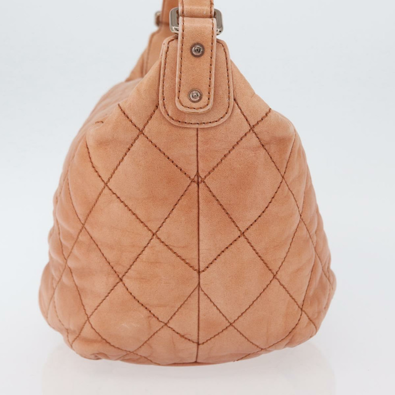 【日本直送】香奈兒 Matelasse 羊皮單肩包 橙色金色 CC 標誌 ARZ069V-3