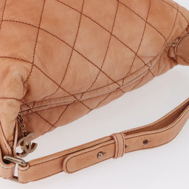 【日本直送】香奈兒 Matelasse 羊皮單肩包 橙色金色 CC 標誌 ARZ069V-5