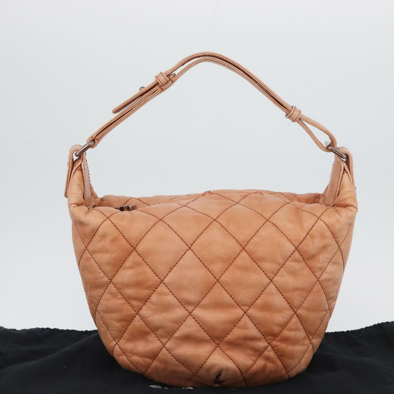 【日本直送】香奈兒 Matelasse 羊皮單肩包 橙色金色 CC 標誌 ARZ069V-11