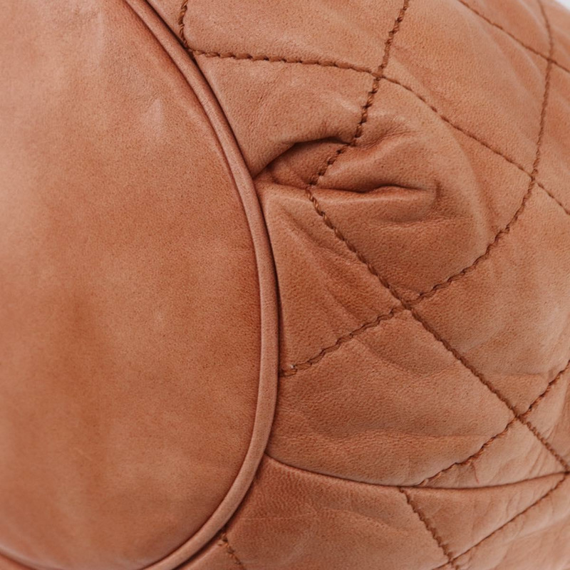 【日本直送】香奈兒 Matelasse 羊皮單肩包 橙色金色 CC 標誌 ARZ069V-14