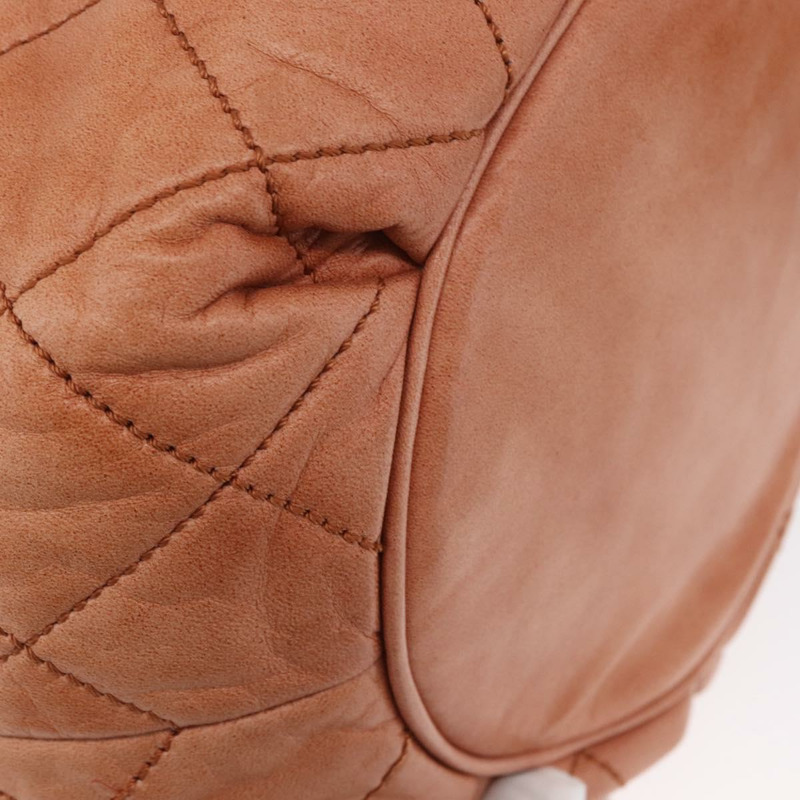 【日本直送】香奈兒 Matelasse 羊皮單肩包 橙色金色 CC 標誌 ARZ069V-15