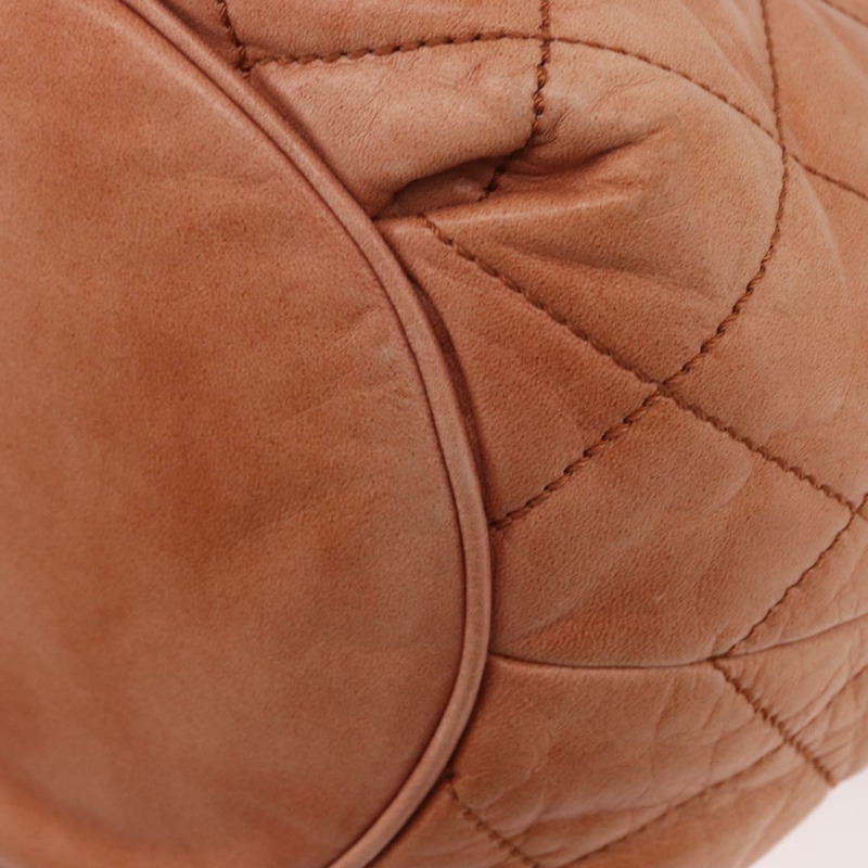 【日本直送】香奈兒 Matelasse 羊皮單肩包 橙色金色 CC 標誌 ARZ069V-16