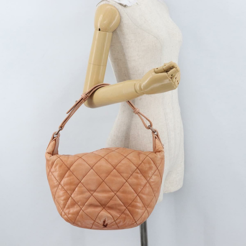 【日本直送】香奈兒 Matelasse 羊皮單肩包 橙色金色 CC 標誌 ARZ069V-22