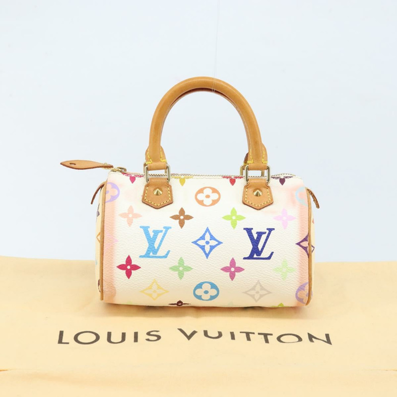 【日本直送】路易威登 Monogram Multicolor 迷你 Speedy 手提包 白色 M92645 正品 ARZ011A-11