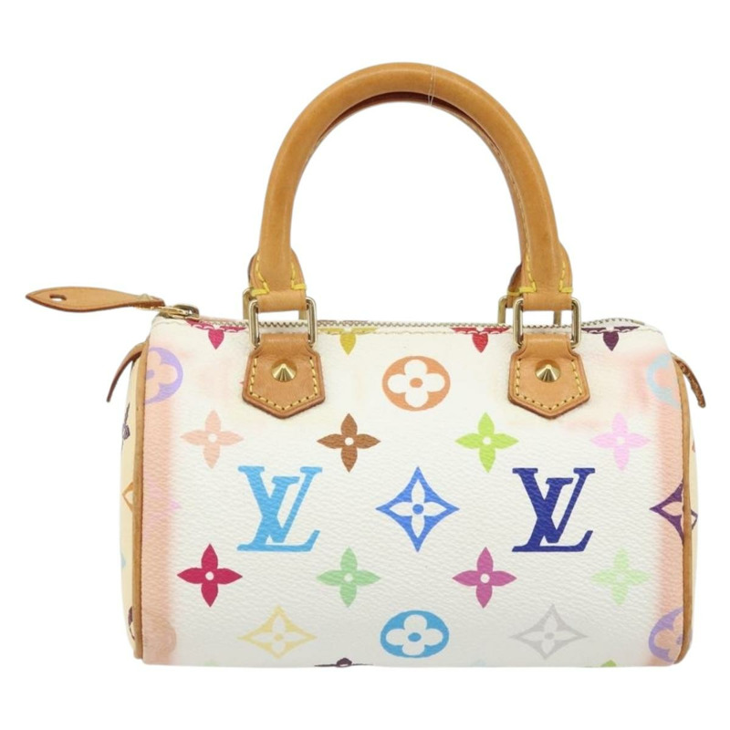 【日本直送】路易威登 Monogram Multicolor 迷你 Speedy 手提包 白色 M92645 正品 ARZ011A-12