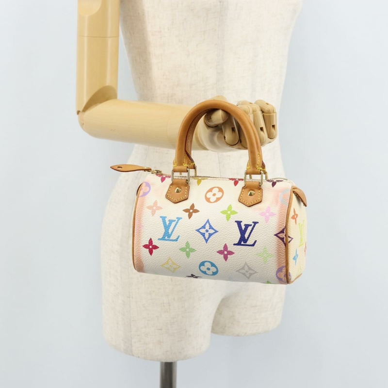 【日本直送】路易威登 Monogram Multicolor 迷你 Speedy 手提包 白色 M92645 正品 ARZ011A-21