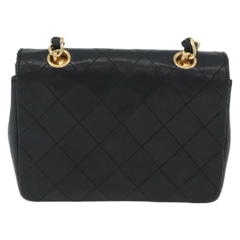 【日本直送】香奈兒 (CHANEL) 絎縫鏈條單肩包，羊皮材質，黑色，金色雙C標誌，正品編號 172545SAV-1
