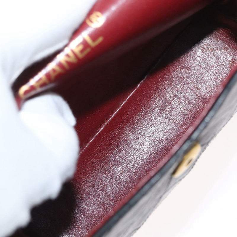 【日本直送】香奈兒 (CHANEL) 絎縫鏈條單肩包，羊皮材質，黑色，金色雙C標誌，正品編號 172545SAV-9